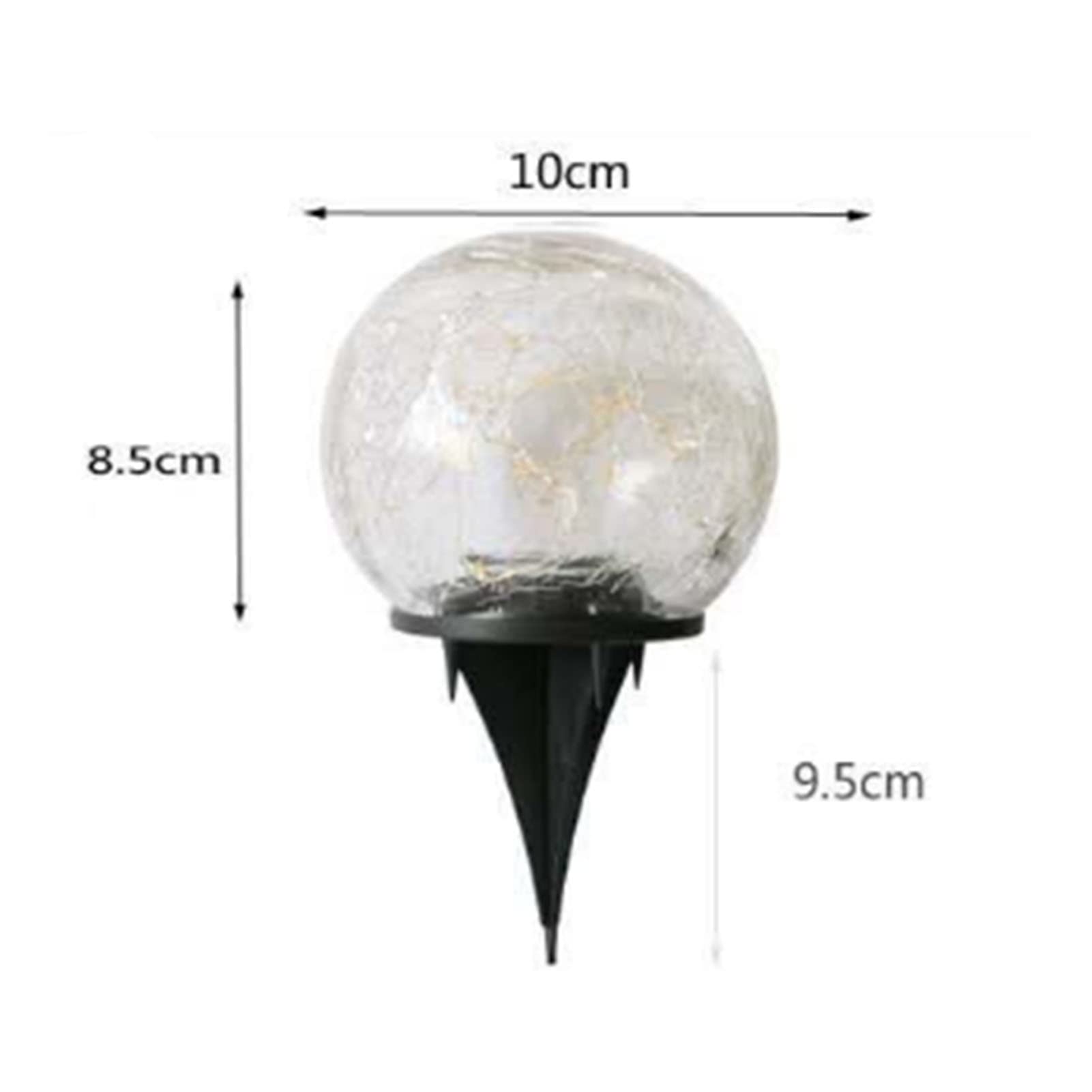 HEATED Luci solari del Giardino Sfera di Vetro Cracked Luci solari Decorative Esterne Impermeabile Decorazione Giardino per Esterno Pathway Patio Yard Prato Bianco Caldo 2 Pacchetti