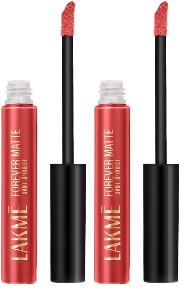 Image of LAKME LAKM Lakme Forever Matte Liquid Lip Colour, Long-Lasting Lipstick, Lightweight & Transferproof, Smudgeproof - Pink Vintage 5.6ml | 6Ml (Pack of 2)