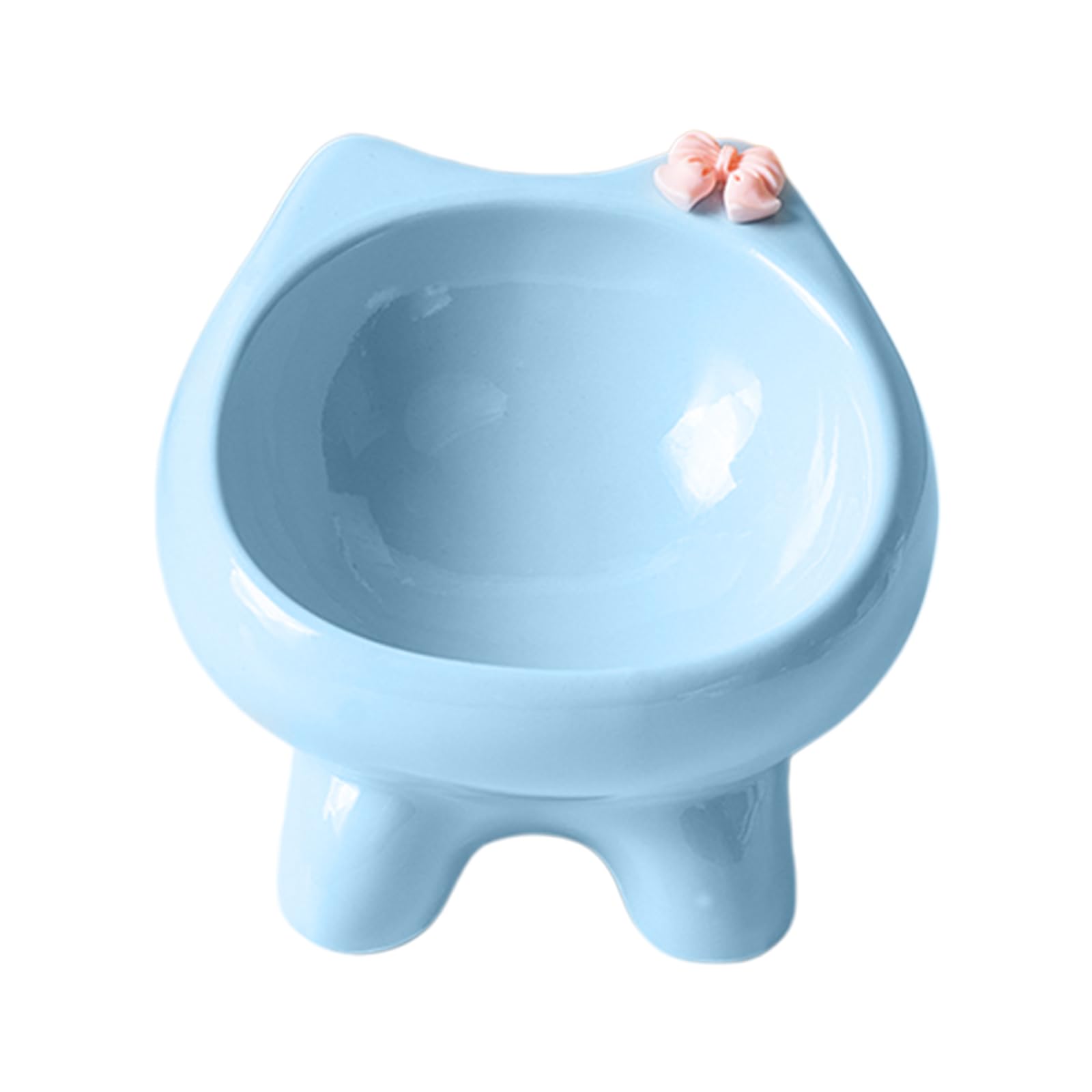 Ciotola per gatti in ceramica, ciotola rialzata per cani e gatti, blu | Ceramica per uso alimentare adatta ai gatti con superficie piatta