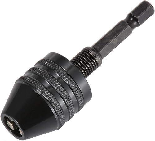 KATUR Portabrocas sin llave, convertidor de adaptador de cambio rápido, vástago hexagonal de 1/4 de pulgada, rango de sujeción, adaptador de taladro
