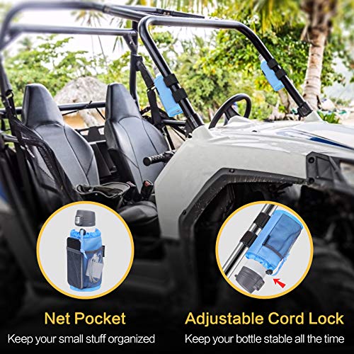 Gearv 2Pack Cup Holder For Bike, Scooter And Wheelchair, Water Bottle Holder For Utv/Atv, Walker, Golf Cart And Beach, Universal Drink Holder Accessories With Net Pocket And Cord Lock (Ocean Blue) #TOP4