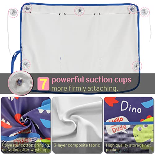 image for DIZA100 Car Window Shade for Baby, 2 Pack Car Sun Shades with Storage 