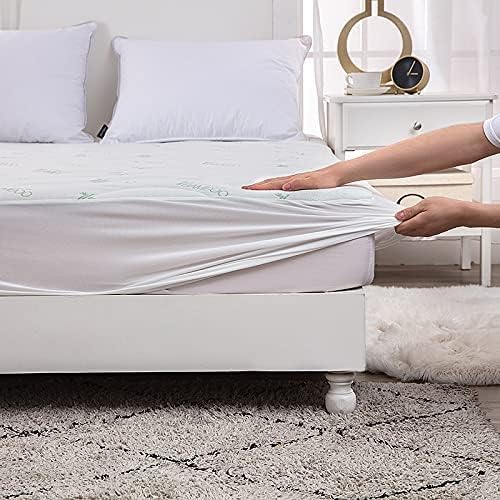 Comfort Lab Premium Bamboo Mattress Protector and Pad - Helps Protect Back and Neck - Breathable and Noiseless Bed Cover - Fitted and Deep Pockets - Machine Washable - Bamboo - Queen