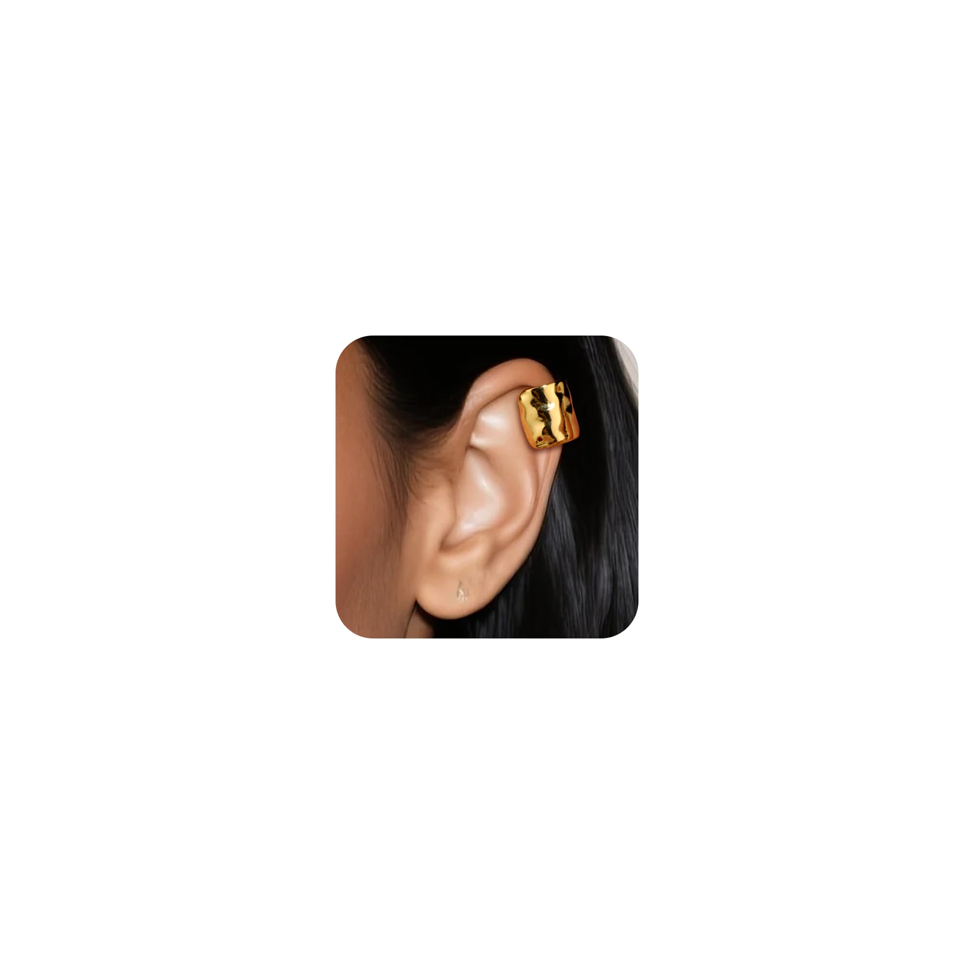 ALEXCRAFT Chunky Ear Cuff Gold Silber Set Non-Piercing Fake Helix Knorpel Ohrmanschette Ohne Ohrloch Wickelohrring Fakepircings Ohr Cuffs Ohrklemme für Frauen Freundin Mama