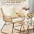 LEX CRAFT 4-Piece Wicker Outdoor Patio Furniture Set with Cushions & Tempered Glass Table, All-Weather Rattan Bistro Set with Loveseat Chairs Table Soft Cushions for Garden, Porch, Backyard (Beige)