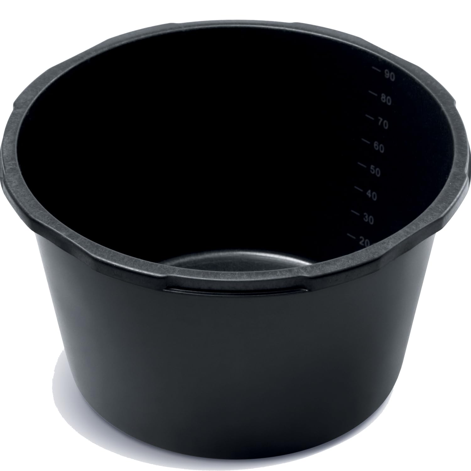 Kistenberg 5X Mörtelkübel 90 Liter | Eimer mit Skala | aus robustem Kunststoff | schwarz | ideal für Bauarbeiten, Garten und Heimwerkerprojekte | 63 x 42 cm