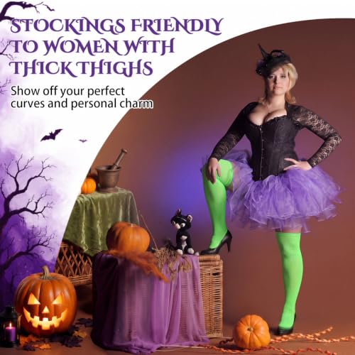 Image of 3 Pair Plus Size Thigh High Sock for Women