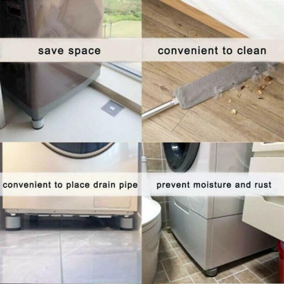 4 Pcs Anti Vibration Washing Machine Non-Slip Pads Noise Cancelling Mat Non Slip Rubber with Resin Fiber Plastic Protects Room Floor Anti Vibrasion Pads