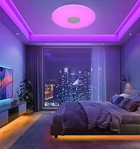 LED-Deckenleuchte mit Lautsprecher JDONG – Dimmbar, Bluetooth, IP44