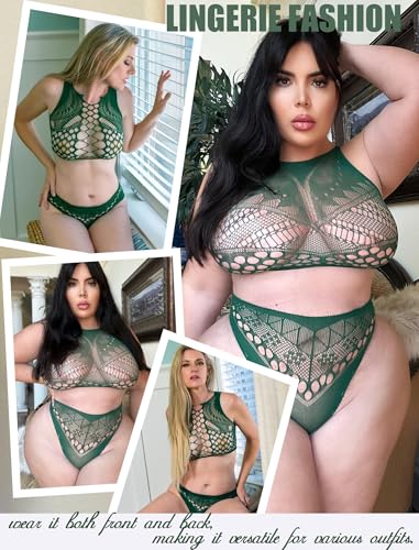 Image of Avidlove Womens Fishnet Lingerie for Women Sexy Two Piece Lingerie Set Stripper Outfit