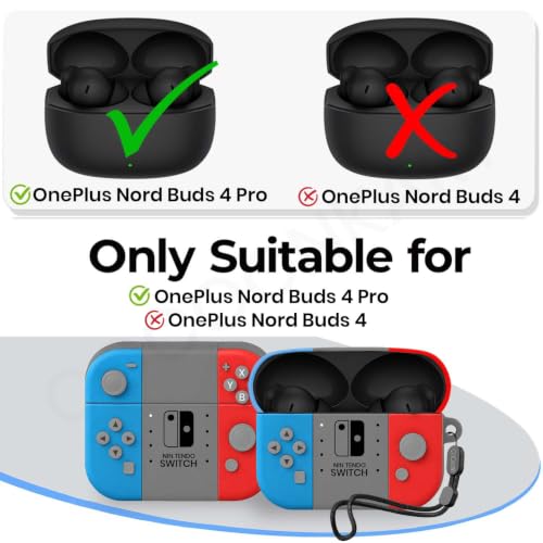 Image of Cartoon Silicone Case Cover Compatible for OnePlus Nord Buds 4 Pro (Game + Lanyard)
