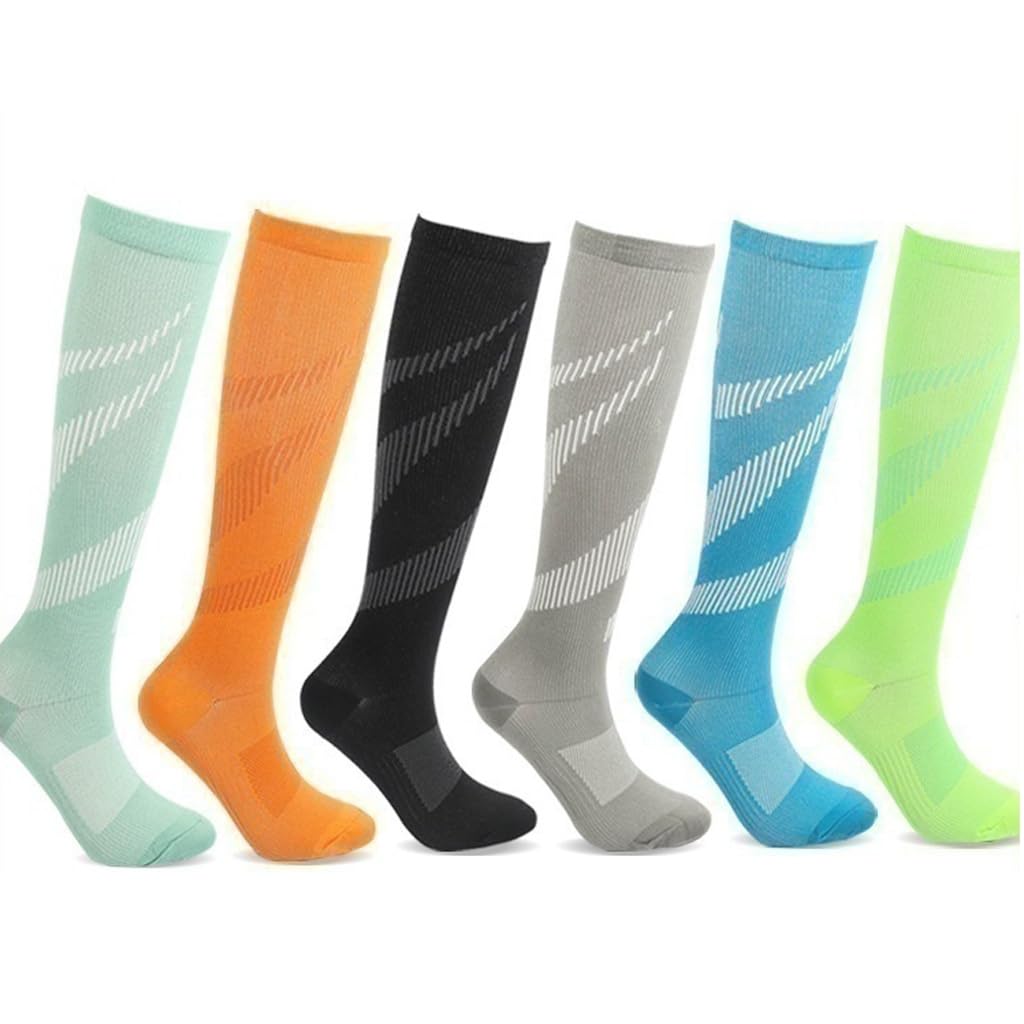 Calcetines de presión para ciclismo, correr, al aire libre, calentadores largos de compresión para deportes