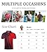 Seadodo Mens Golf Shirts Short Sleeve Dry Fit Red Black Geometric Moisture Wicking Tennis Polo Shirt Athletic Golf Jersey XXL
