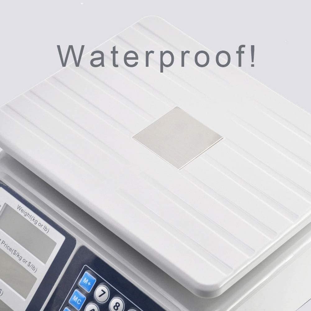 Báscula Digital de 66 Libras Precio Comercial Alimentos Productos cárnicos Pesaje con Pantalla LCD Dual Computación electrónica Alta precisión y función de Tara for Frutas