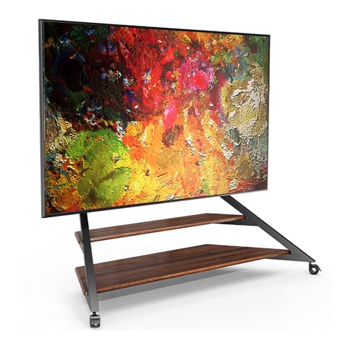 CURBX Soporte De TV con Ruedas, Carrito De TV Móvil For Televisores De 75 A 100 Pulgadas, Soporte De Piso con Ruedas De Altura Ajustable, Soporte De TV Móvil Portátil con Ruedas(Black)