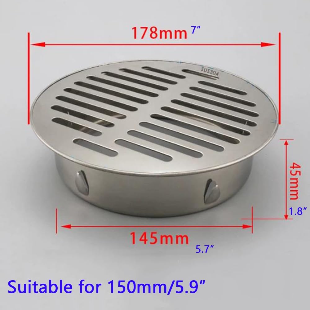 Cubierta de drenaje de piso de acero de alta calidad, rejilla de drenaje HeavyDu para ducha, sótano, patio y colador de agua eficaz para tuberías de 150 mm