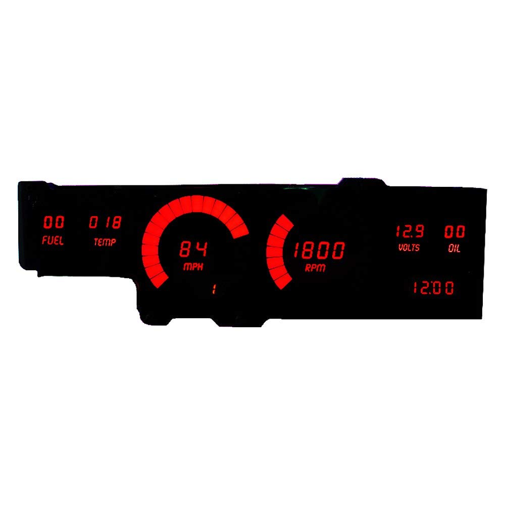 Intellitronix Oldsmobile Cutlass LED Digital Replacement Gauge Panel 1978-88 (Red) - DP1407R