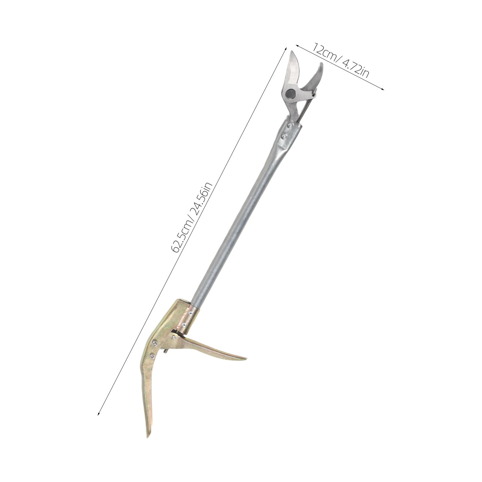 KICHOUSE Sécateur à main longue portée (62,5 cm) pour la taille des arbres - Cueille-fruits à une main - Idéal pour la taille des branches hautes, plaqueminiers et rosiers