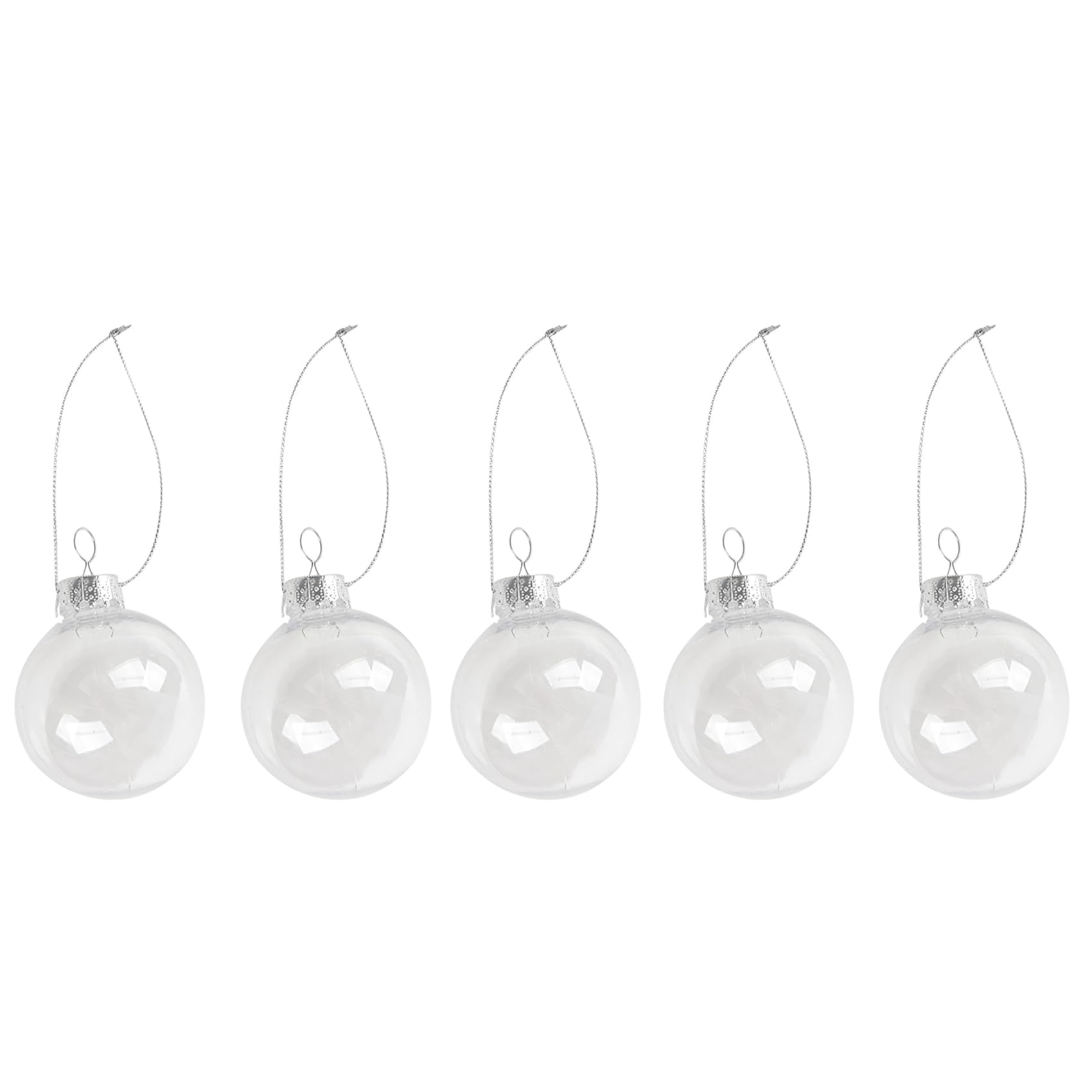 Hndhbfgrt Clear DIY Baubles Shatterproof Seamless Plastic XMAS Ball Home Tree Decor Gift - 60mm QTY:20
