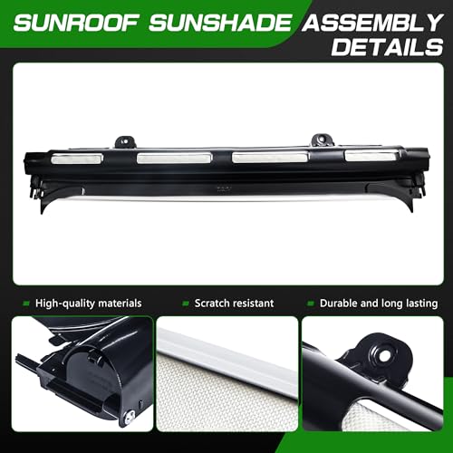Image of Sunshade Cover Sunroof Compatible with Audi Q5 2009-2017 Replace # 1K9877307 (Gray)