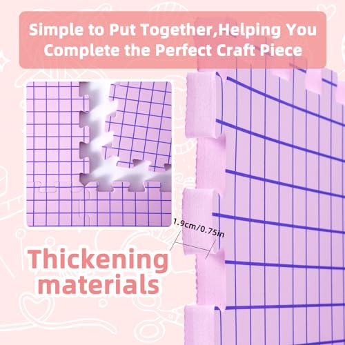 Image of Opstin Knitting Blocking Mats and Pins, Interlocking Blocking Boards for Crochet Projects 0.75'' Extra Thick Blocking Mats with 150 T-Pins and Storage Bag