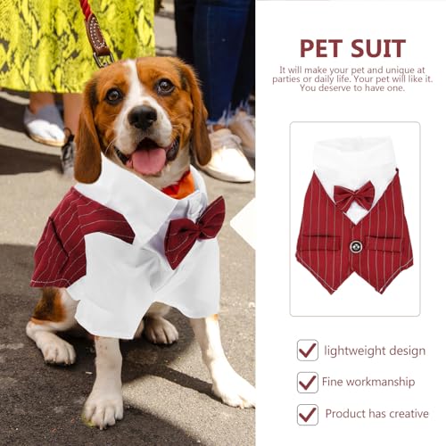 Disfraz respirable formal para perros y gatos L rojo miniatura 3