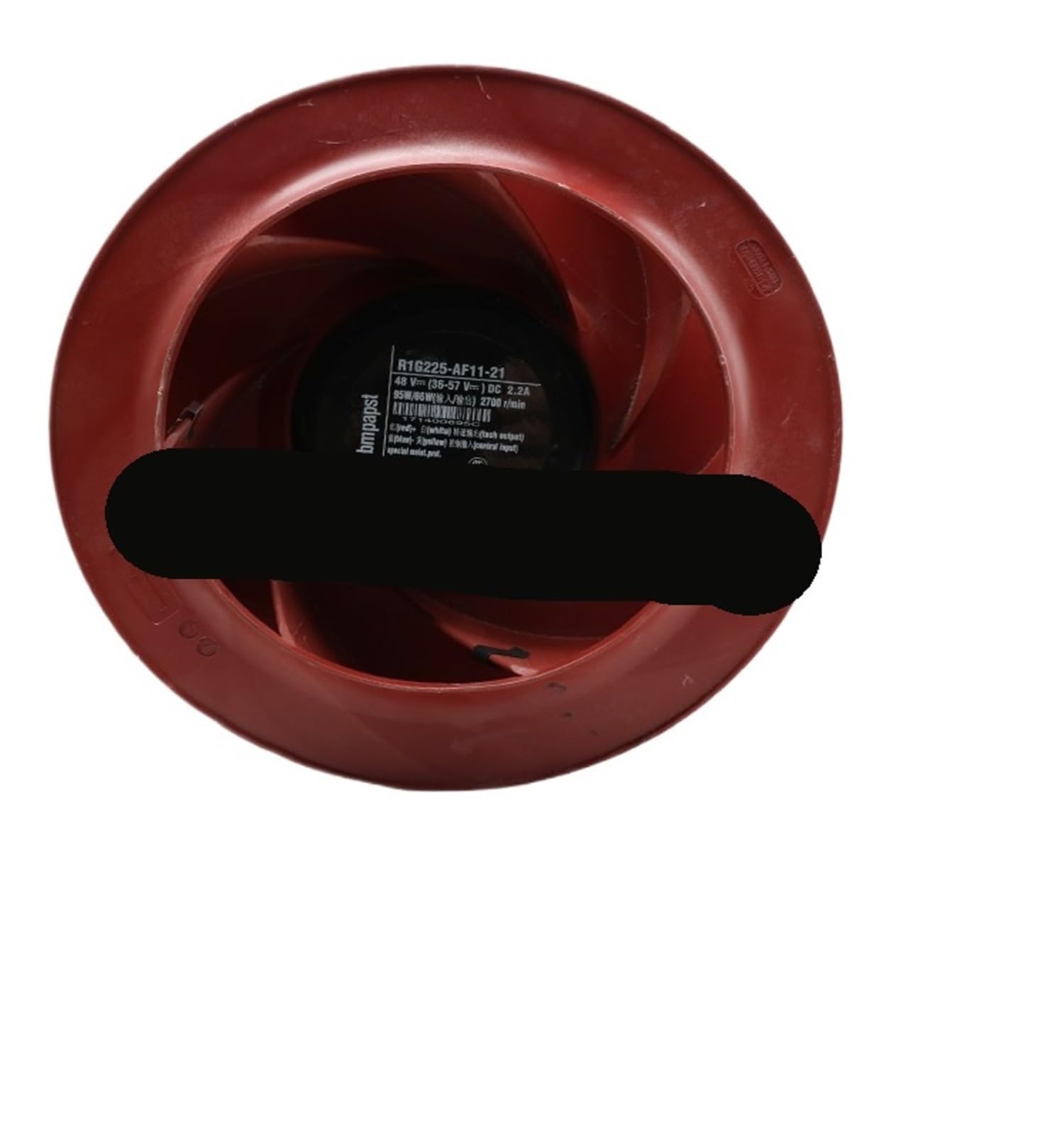 Ventilateur centrifuge R1G225-AF11-52 purificateur d'air 48V turbine