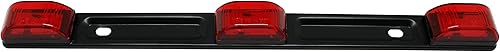MaxxHaul 70449 Barra de luz LED roja de identificación (impermeable, sellada y base de acero inoxidable, camiónremolque), rojonegro