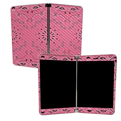 Image of MIGHTY SKINS MightySkins Carbon Fiber Skin for Microsoft Surface Duo - Pink Bandana | Protective, Durable Textured Carbon Fiber Finish | Easy to Apply, Remove, and Change Styles | Made in The USA