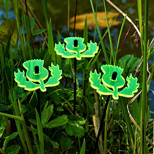 SunCatcher Garden Decor Ornaments Scottish Thistles Set of 3 Garden Stake 25cm/10'' high Indoor Outdoor Yard Accessory Great Gardeners Gift
