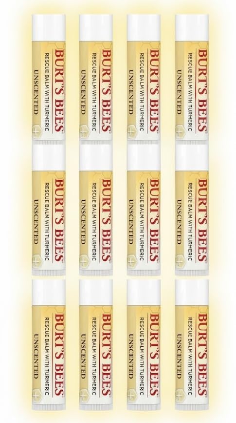 Burt's Bees Rescue Balm Unscented Lip Balm, With Antioxidant-Rich Turmeric, 100% Natural Origin (12)