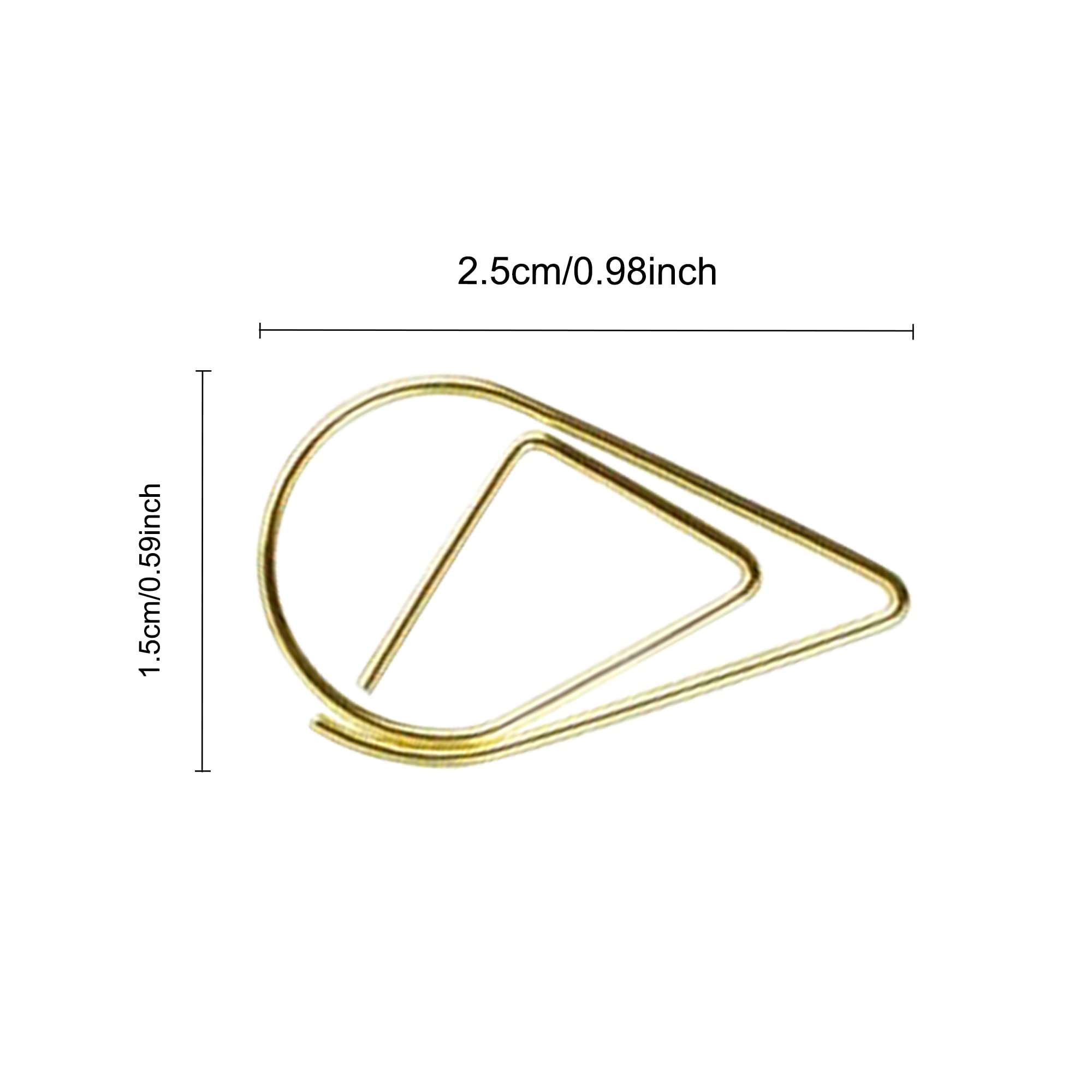 Gold Water Drop Paper Clips, Golden Droplet Metal Clips - 150 Pieces (15 x 25mm) for Office & School Document Organizing - Image 2