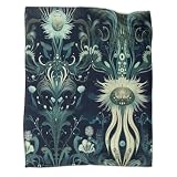 kaiyun LYS De Mer Manta Ropa De Cama para 3D Varech Et Flores Des Grands Fonds Colcha Patchwork De Felpa Impresa Digitalmente para Niños Y Niñas 50x60inch(127x152cm)