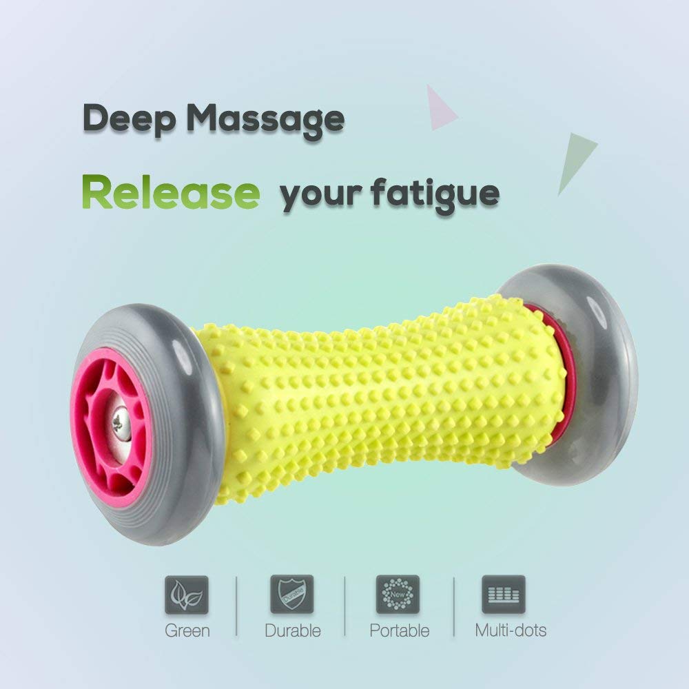 Pejoye Foot Massager Roller, Acupressure Reflexology Massage Roller for Feet, Calves, Back - Plantar Fasciitis & Muscle Tension Relief, Grey 1