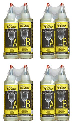 PC Products PC-Clear Epoxy Adhesive Liquid, 16oz in Two Bottles, Clear 70161 Pack of 4
