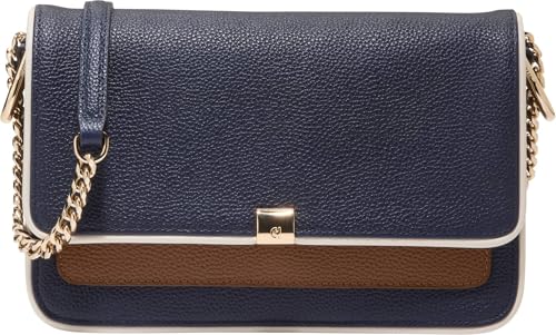 Image of Cole Haan Women's Daniella Chain Shoulder Bag, Midnight Moon /Spiced Brown /Ivory