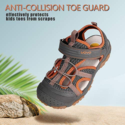 Image of UOVO Boys Sandals Kids Sandals Hiking Athletic Closed-Toe Beach Summer Sandals for Boys Quick-Drying
