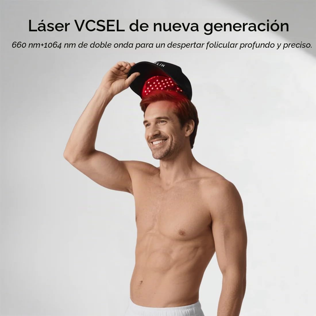 MEGELIN GrowLux Gorro de terapia de luz roja – 405 LED (630 nm + 810 nm + 850 nm) – Optimiza la circulación sanguínea y promueve el crecimiento del cabello – Gorro recargable para hombres y mujeres