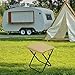 Lljsszr Camping Stool Adults Folding 130 kg Load Bearing Fishing Stool x Shaped Frame for Backpacking BBQ Traveling Backyard Queuing, Khaki