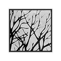 Framed Canvas Wall Art Black and White Brich Canvas Prints Home Artwork Decoration for Living Room,Bedroom - 16x16 inches