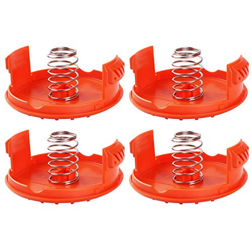 Gosear 4pcs Spool Caps + 4pcs Spring Spare Parts Accessories Compatible with Trimmer Black + Decker RC-100-P