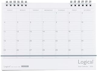 【2026年度版 カレンダー】 ナカバヤシ ロジカル卓上カレンダー2026リングタイプ/A5/ホワイト CLT-A502-26W