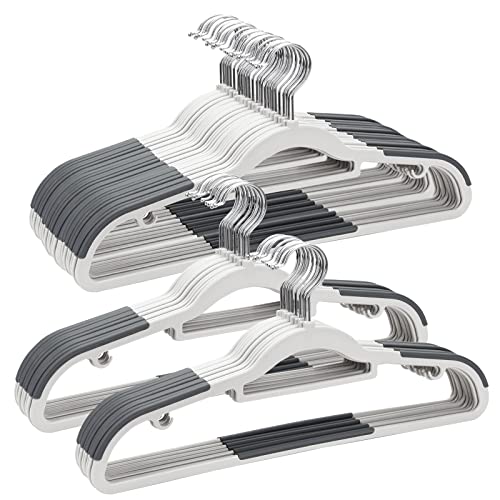 ELONG HOME Plastic Hangers 50 Pack, Non Slip Slim Clothes Hangers