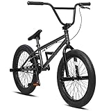AVASTA BacchusBMX 自転車 20インチ フリースタイルBMXバイク スチール製ペグ付属 3ピースクランク初心者に最適 高炭素鋼フレーム 後U字型リアブレーキ スタント用自転車 グレイ