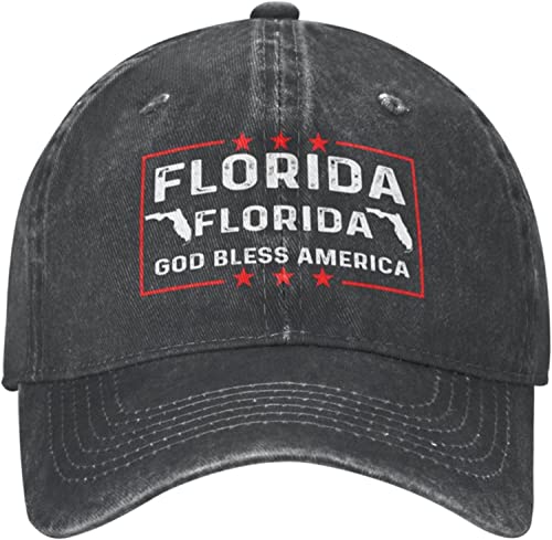 LOUJIN Gorra de béisbol de Florida Strong God Bless America para mujer, gorras de béisbol de moda, Color de la foto, Talla única