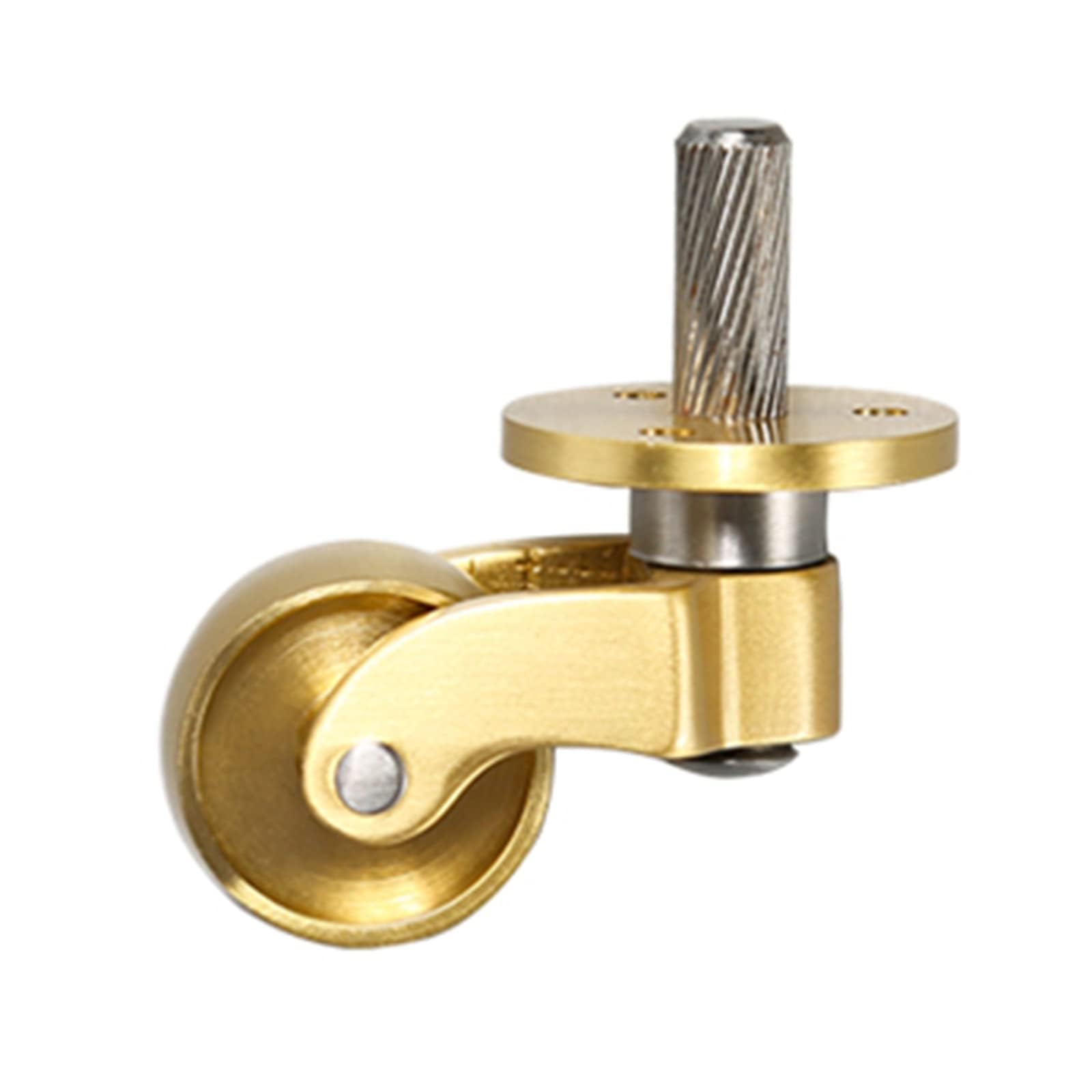 ZGUOUZANTYE 1inch Brass Furniture Caster Heavy Duty Swivel Wheels 360 Degree Rotatable Silent Wear Threaded Stem for Sofa Piano