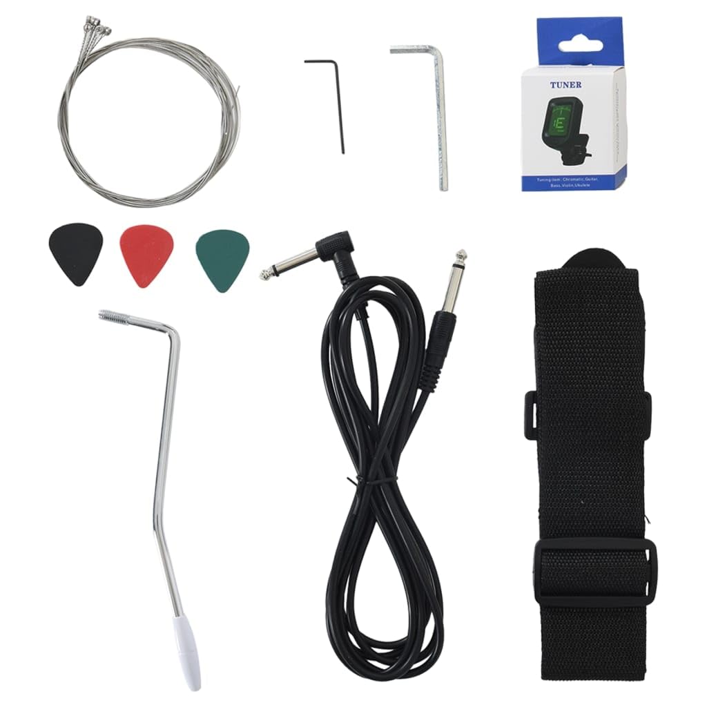 Generico Chitarra Elettrica Principianti e Custodia Marrone Nera 4/4 39",Marrone e Nero,3.79kg,70186
