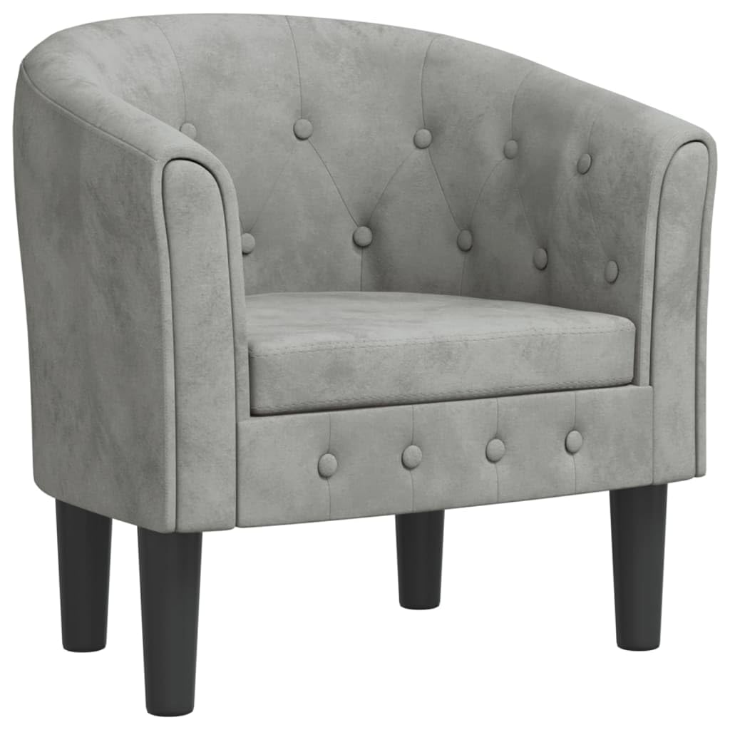 Cocktailsessel Clubsessel mit Hocker Loungesessel Sessel Samt Lesesessel Kleiner Ruhesessel Bürosessel Retro Einzelsessel Sessel mit Fußhocker Dunkelgrau