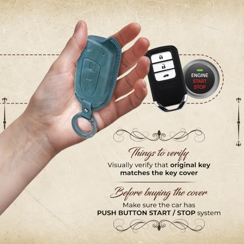 Image of keyzone dual leather key cover for Tata Curvv, Nexon, Harrier, Altroz, Punch, Safari, Tigor, Tiago, Zest, Bolt 3 button flip key