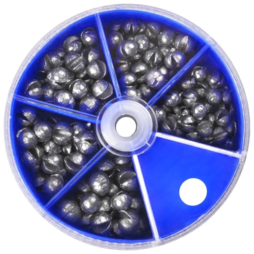 Kit de poids de pêche 120g avec plomb rond fendu amovible en boîte de 5 ou 7 tailles